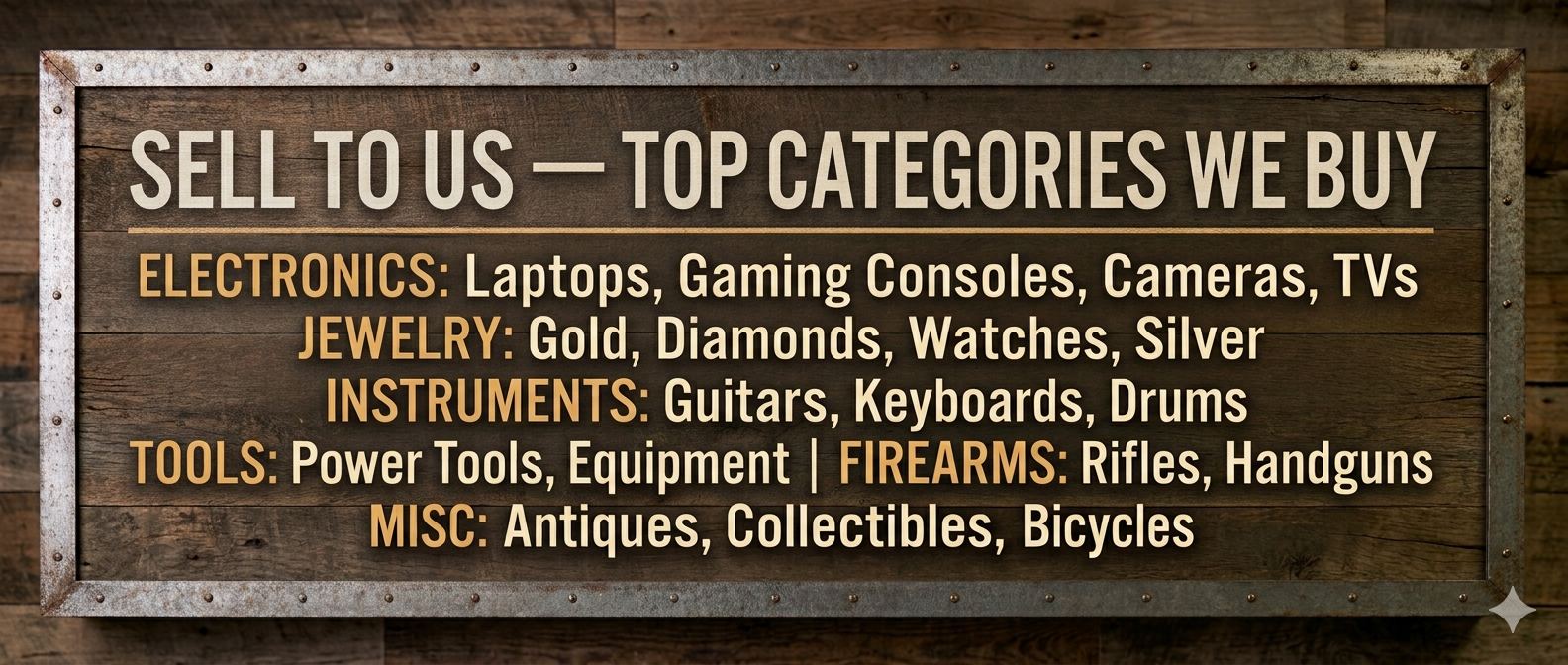 Gold jewelry, watches and electronics we buy